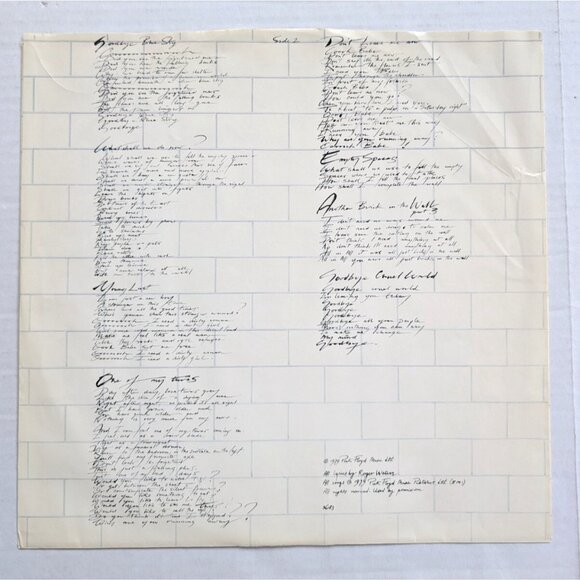 Pink Floyd The Wall Original Print Vinyl Record 1979 Columbia PC2 36183 w/Sleeve - Picture 9 of 16